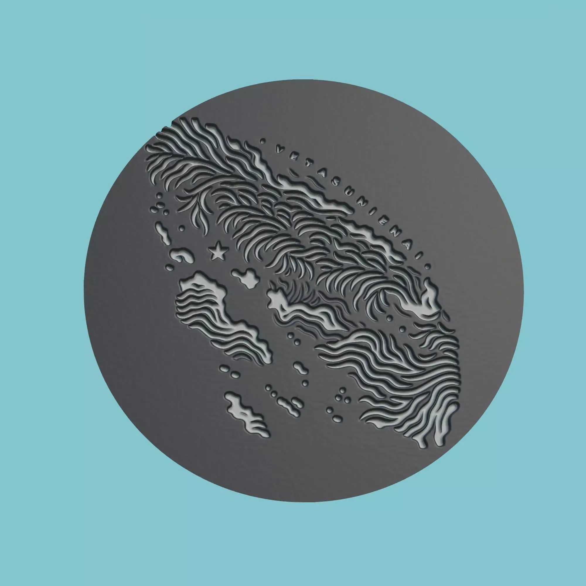 Kiribati Map Medallion Wall Art Printer 3D print model_0