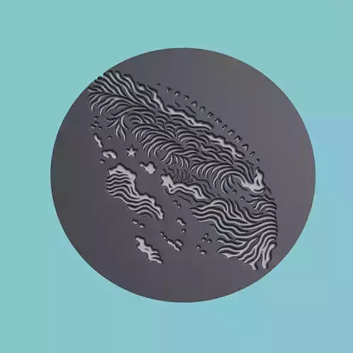 Kiribati Map Medallion Wall Art Printer