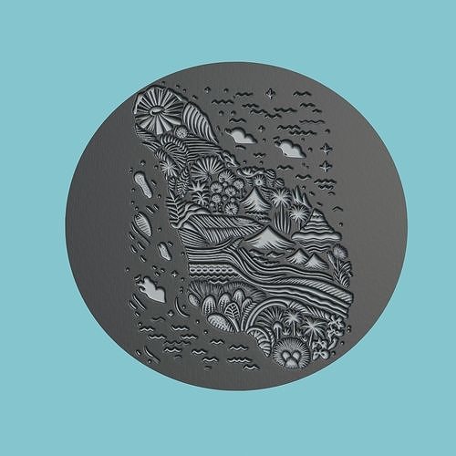 Kiribati Map Medallion Wall Art Printer 3D print model