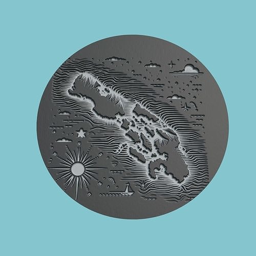 Kiribati Map Medallion Wall Art Printer 3D print model
