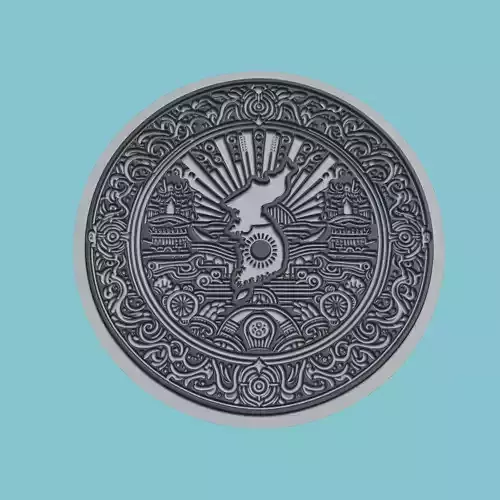 Korea South Map Medallion Wall Art Printer