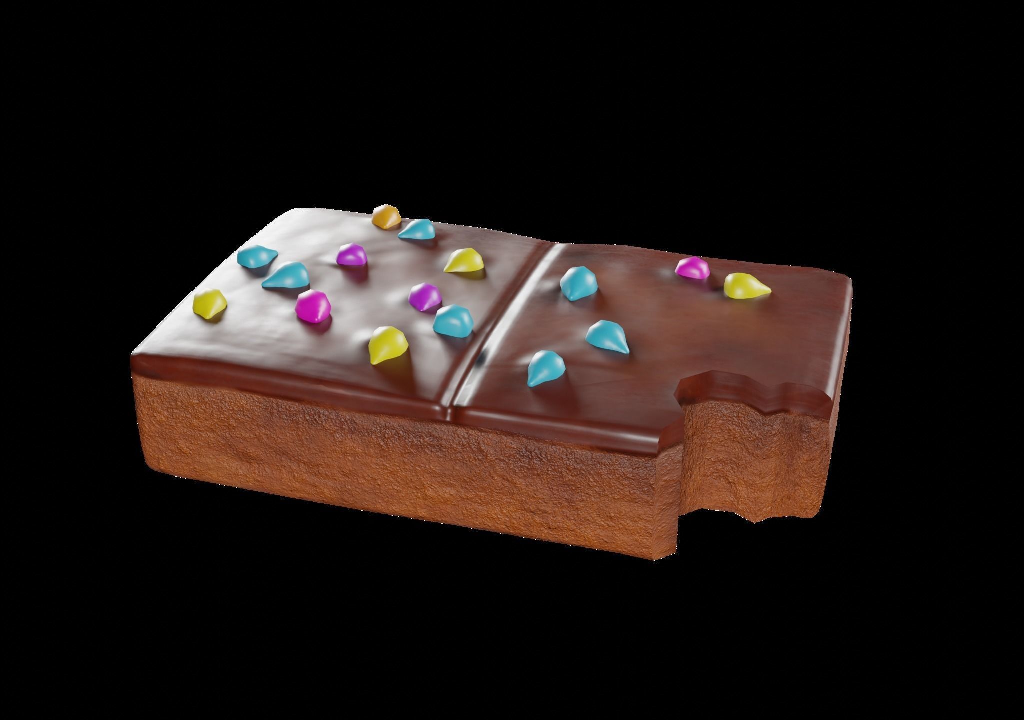 Cosmic brownie food model Low-poly 3D model_4