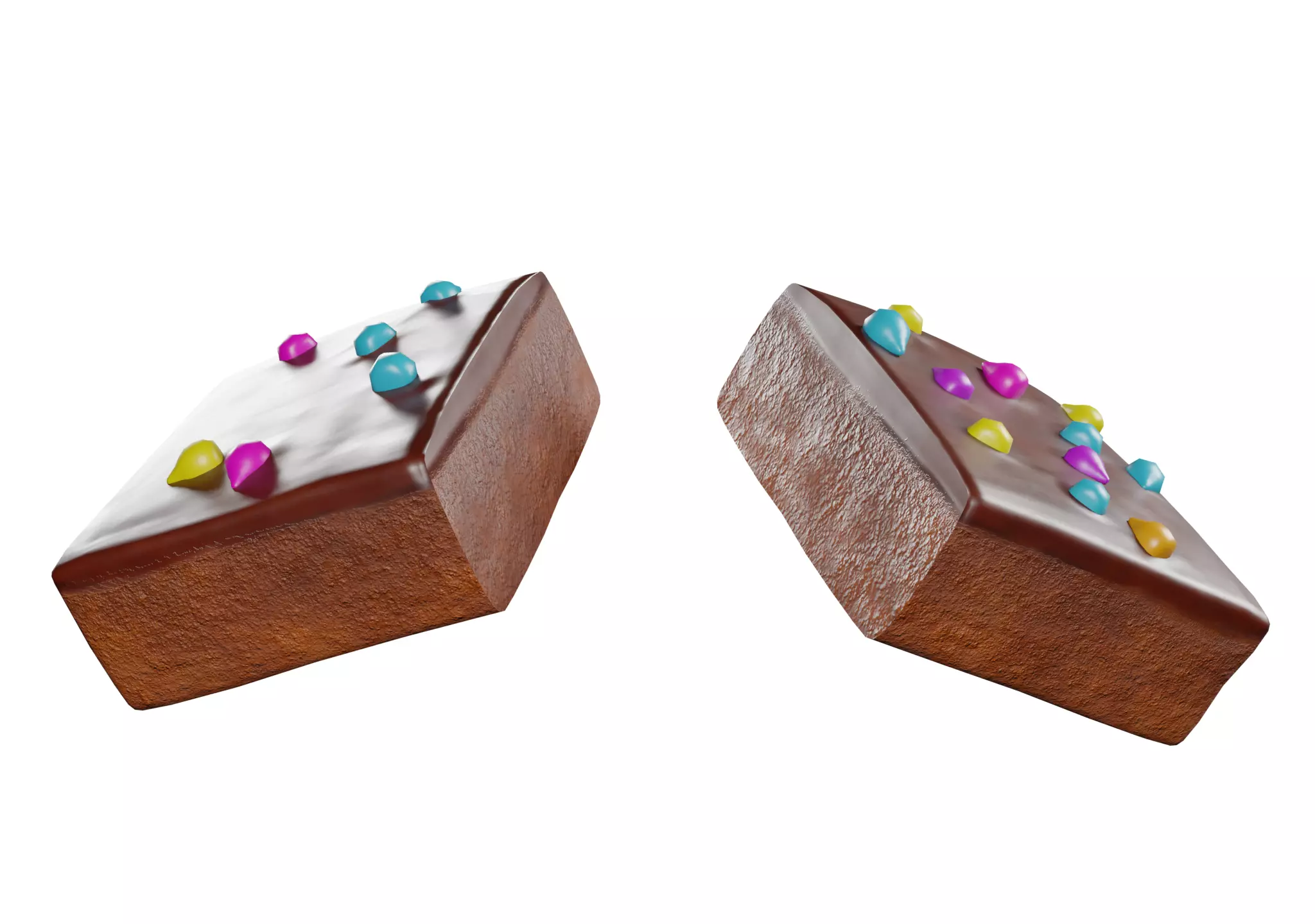 Cosmic brownie food model Low-poly 3D model_0