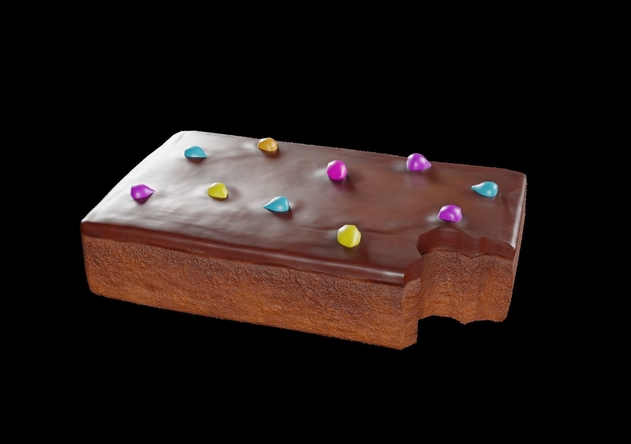 Cosmic brownie food model Low-poly 3D model_3