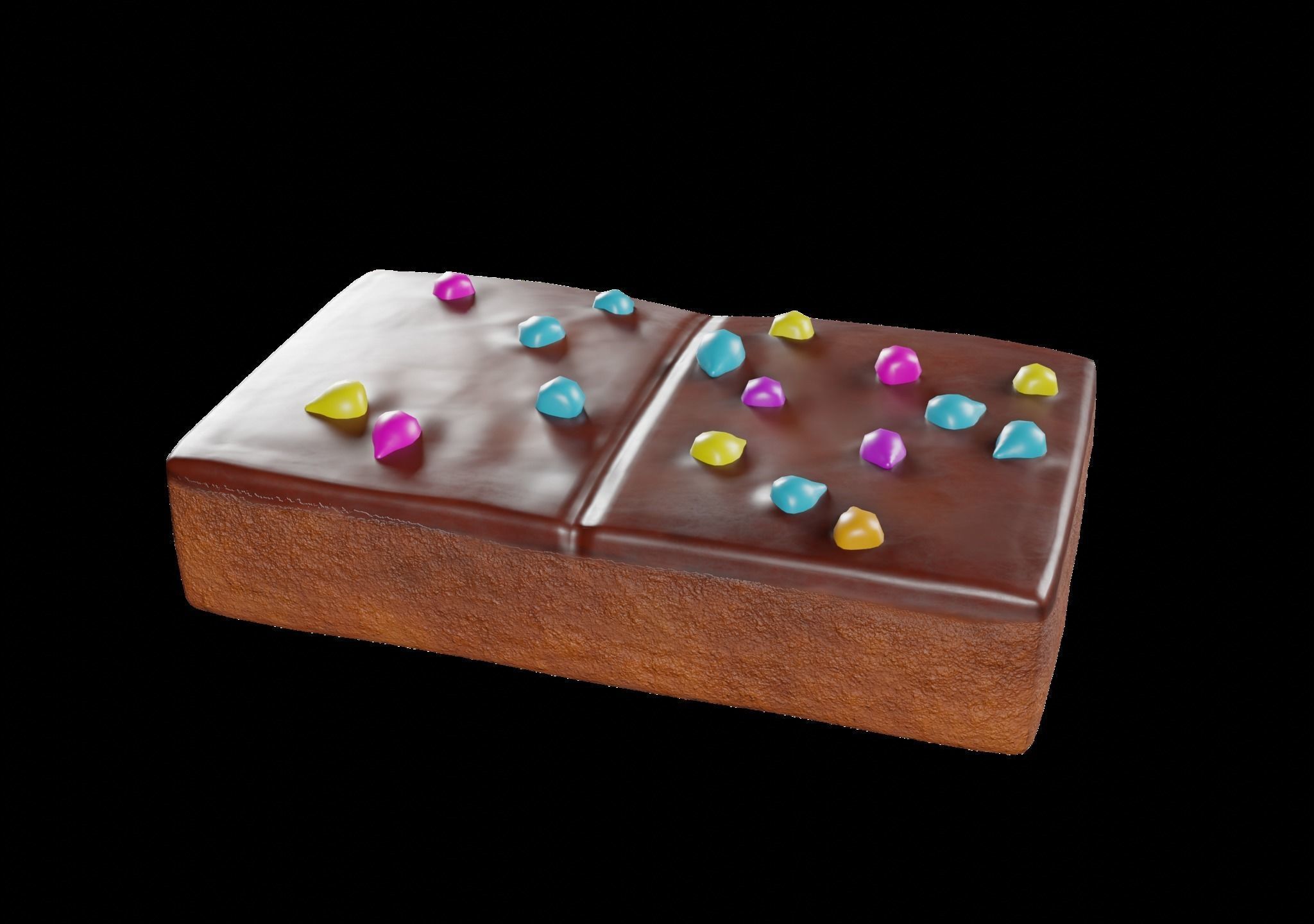 Cosmic brownie food model Low-poly 3D model_1