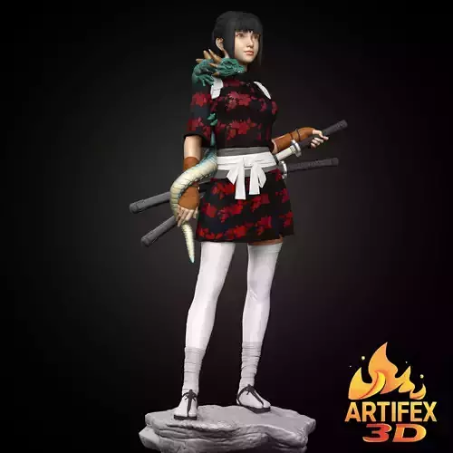 Samurai girl 3D print model