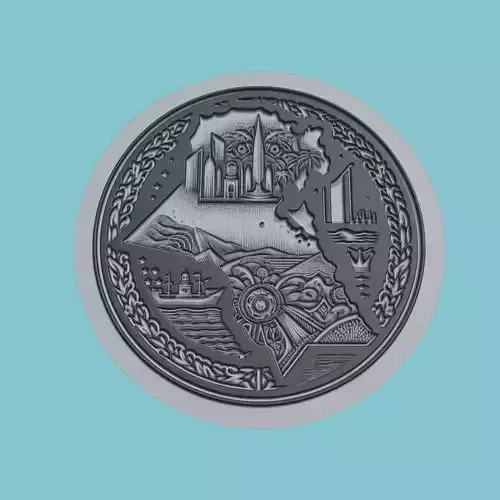 Kuwait Map Medallion Wall Art Printer