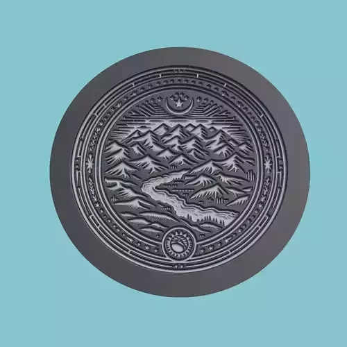 Kyrgyzstan Map Medallion Wall Art Printer