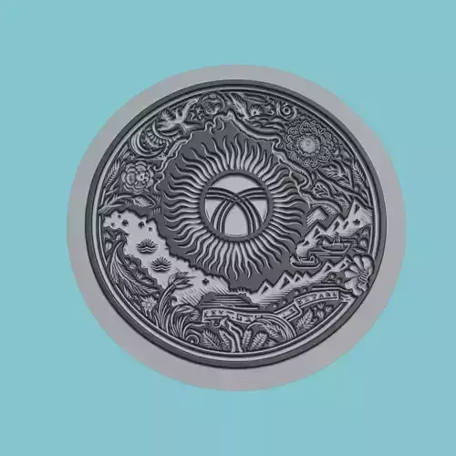 Kyrgyzstan Map Medallion Wall Art Printer