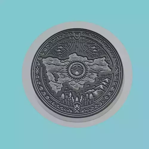 Kyrgyzstan Map Medallion Wall Art Printer