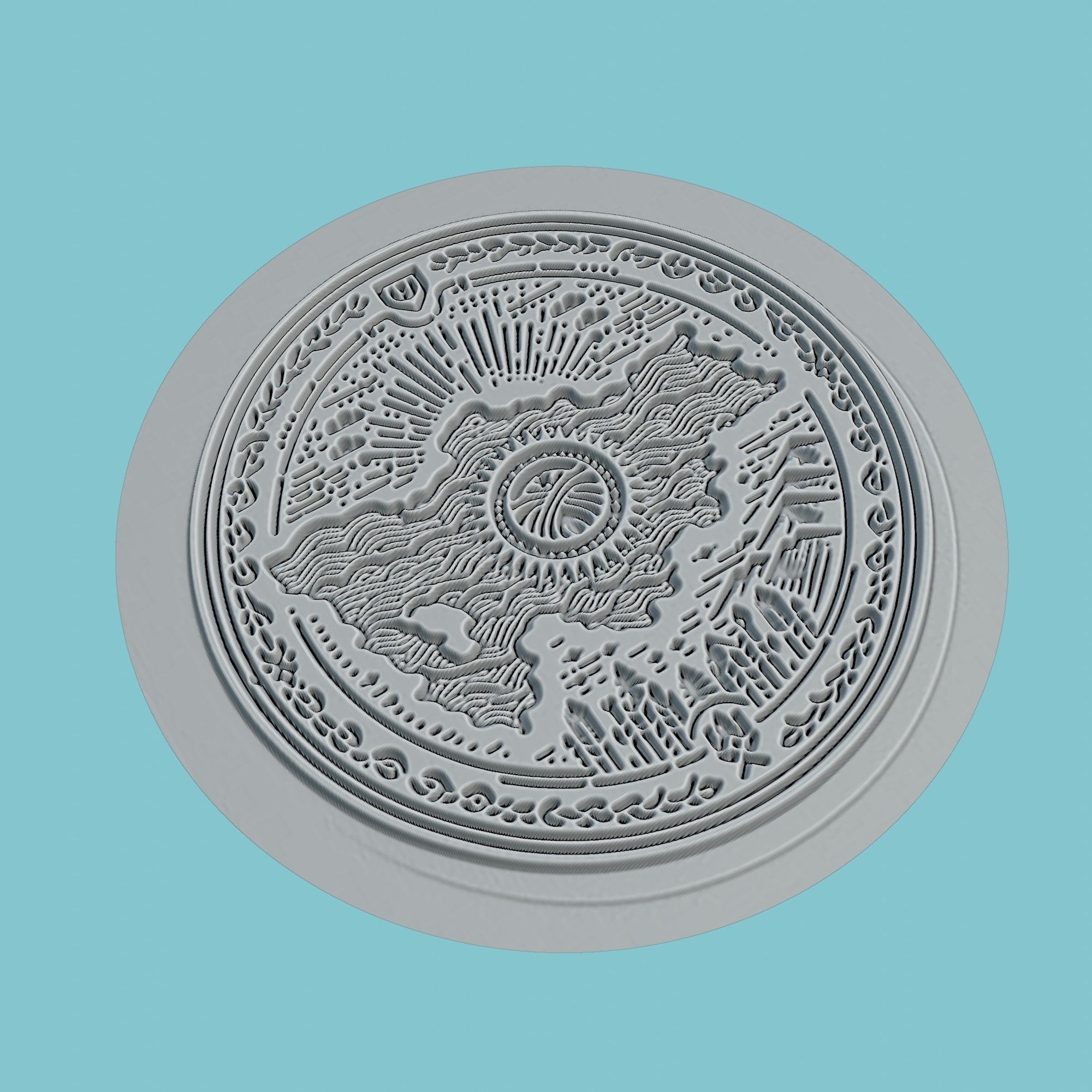 Kyrgyzstan Map Medallion Wall Art Printer 3D print model_3