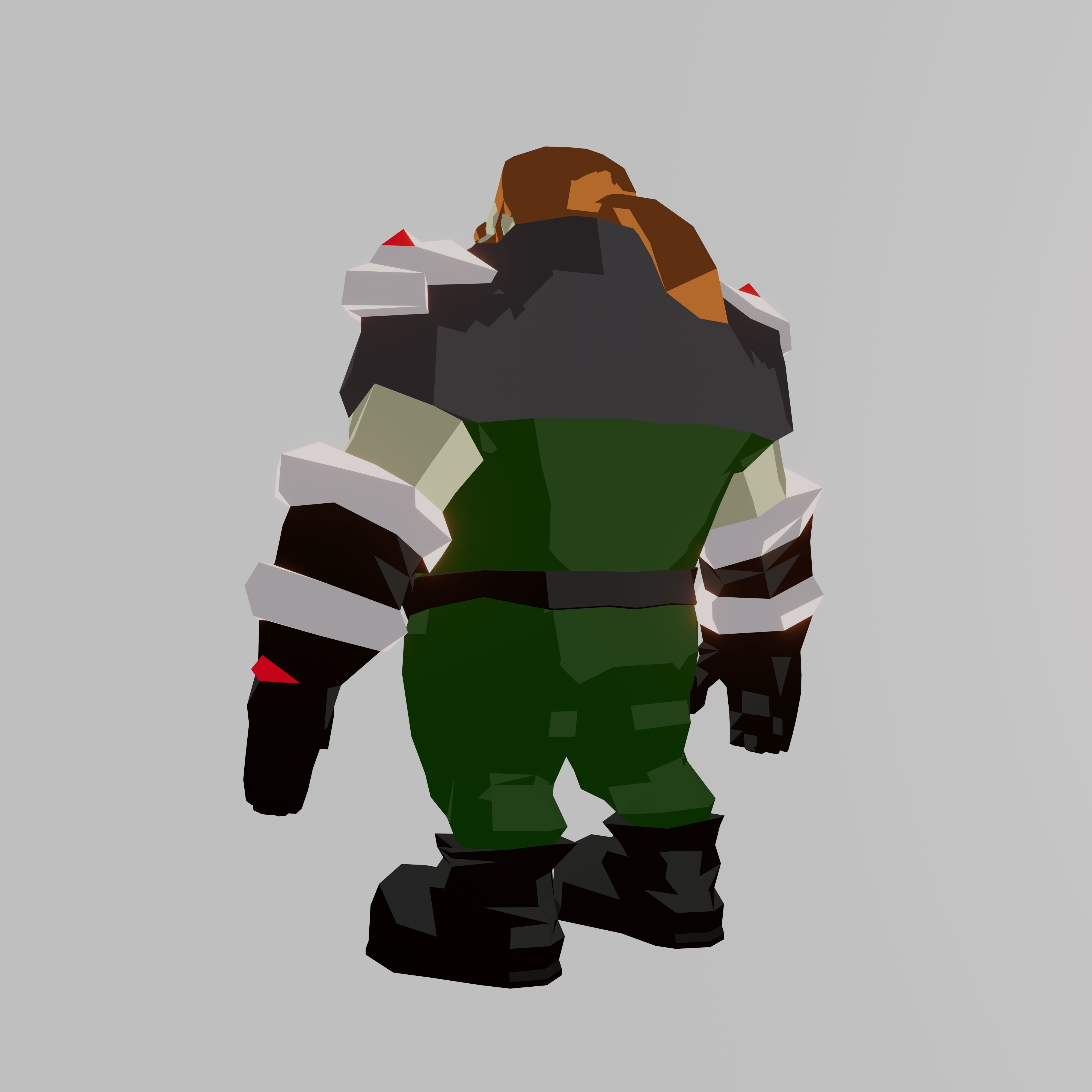 Dwarf -  low-poly fantasy rigged model with anime materials Low-poly 3D model_3