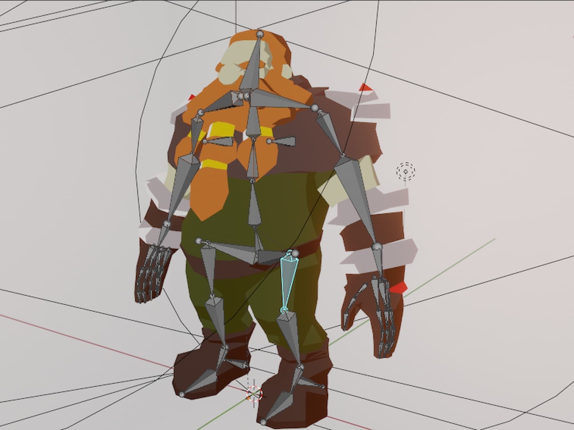 Dwarf -  low-poly fantasy rigged model with anime materials Low-poly 3D model_1