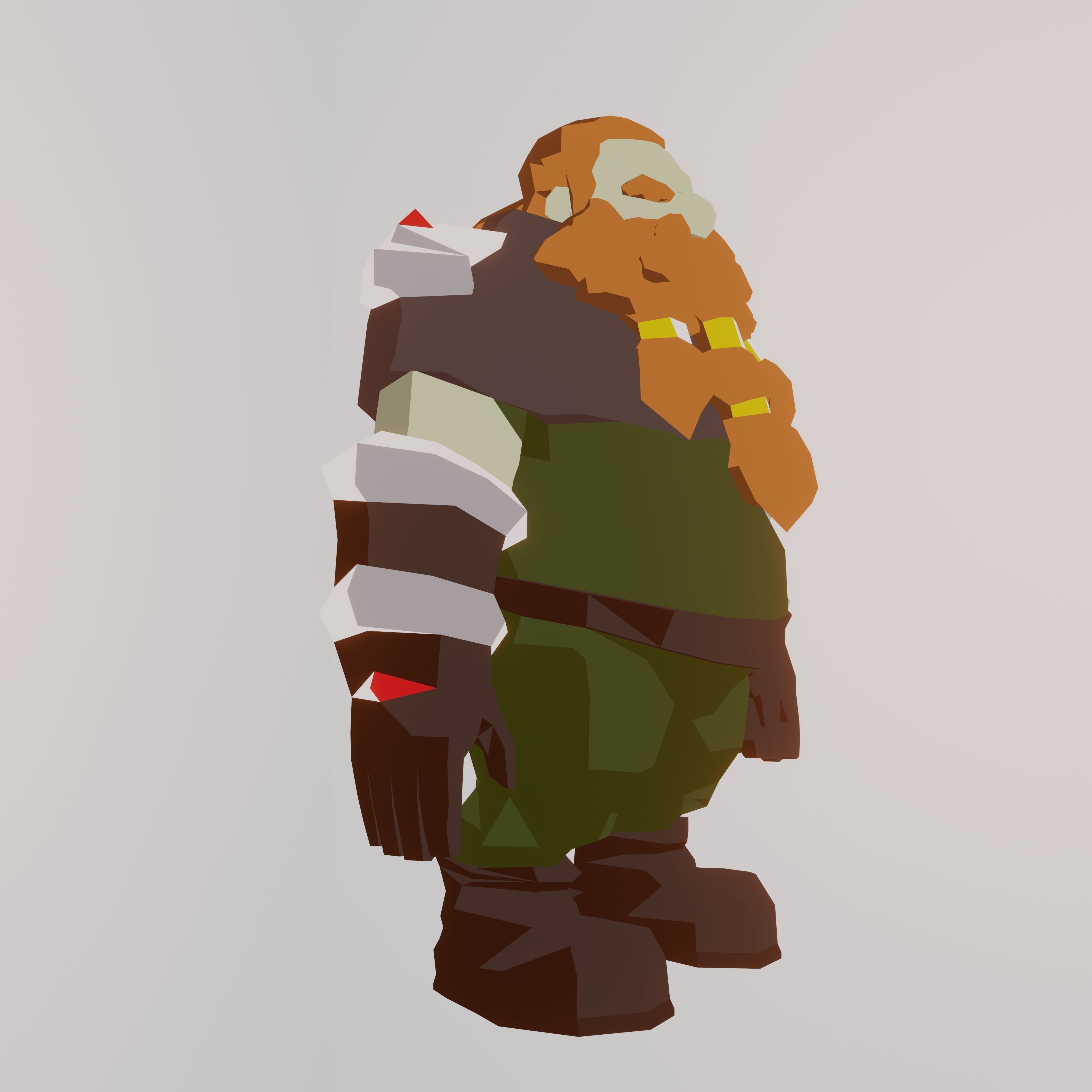 Dwarf -  low-poly fantasy rigged model with anime materials Low-poly 3D model_2