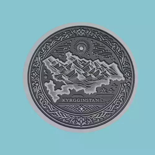 Kyrgyzstan Map Medallion Wall Art Printer