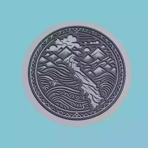 Laos Map Medallion Wall Art Printer