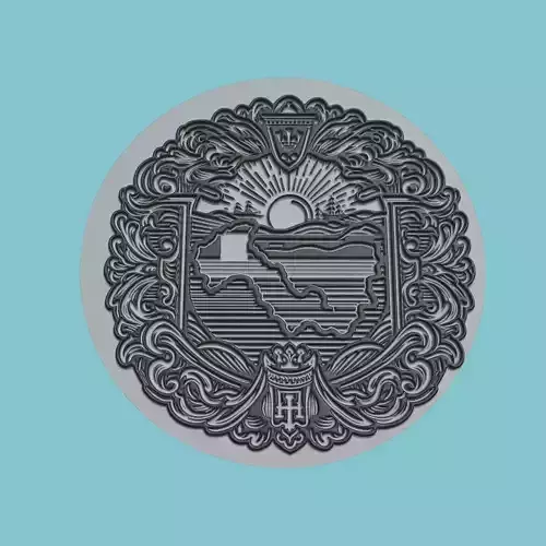 Latvia Map Medallion Wall Art Printer