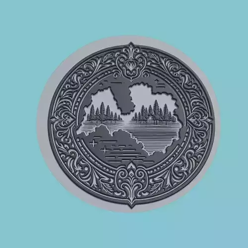 Latvia Map Medallion Wall Art Printer