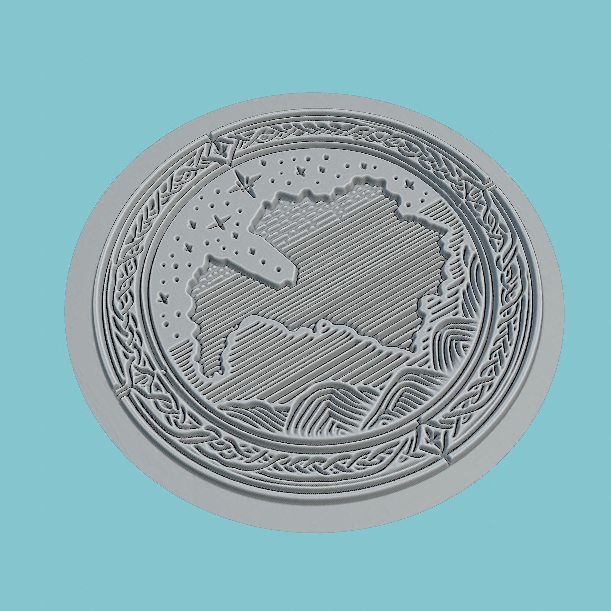 Latvia Map Medallion Wall Art Printer 3D print model_3