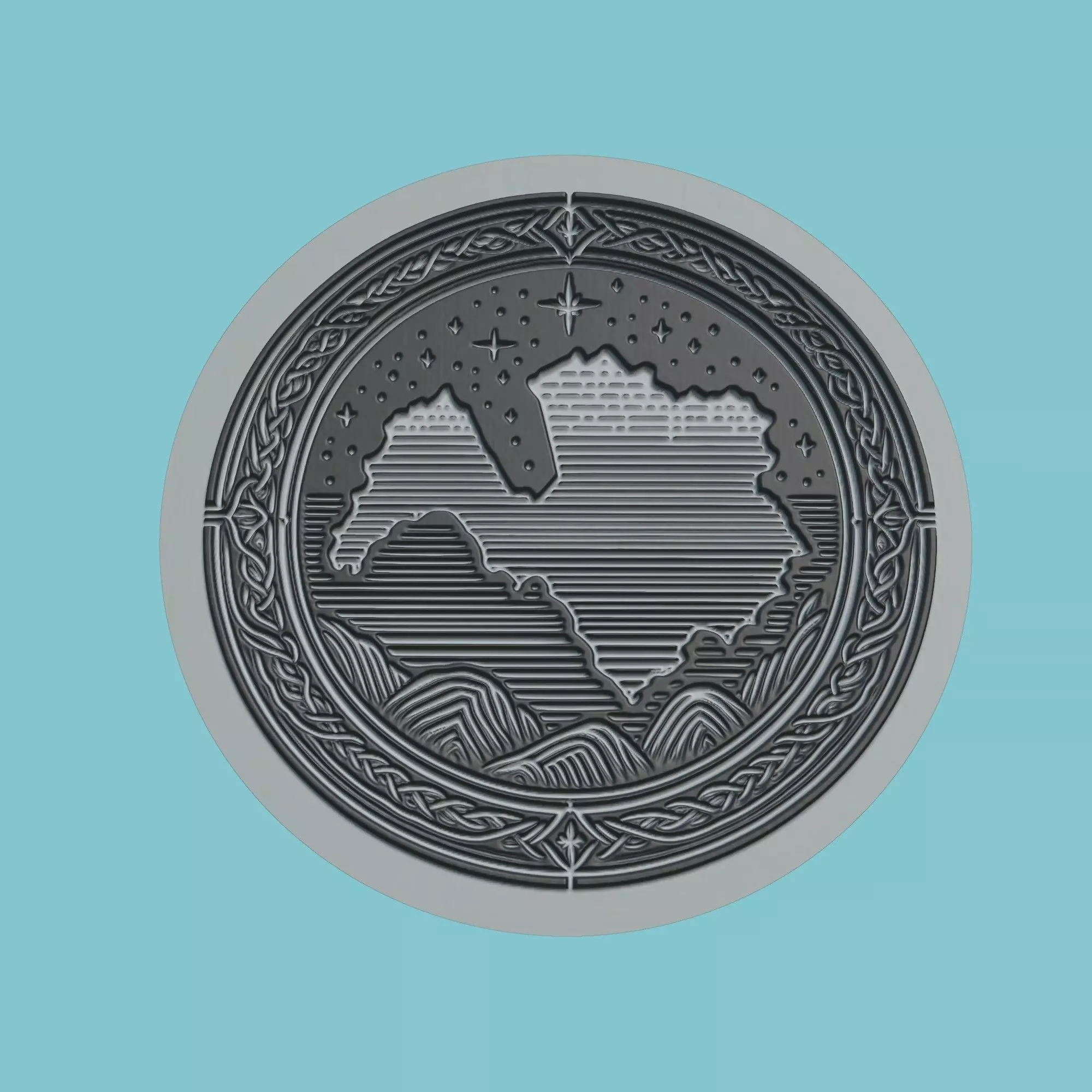 Latvia Map Medallion Wall Art Printer 3D print model_0