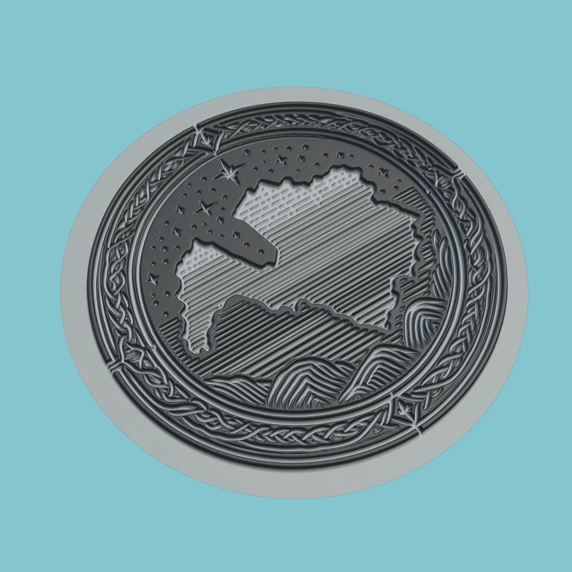 Latvia Map Medallion Wall Art Printer 3D print model_1