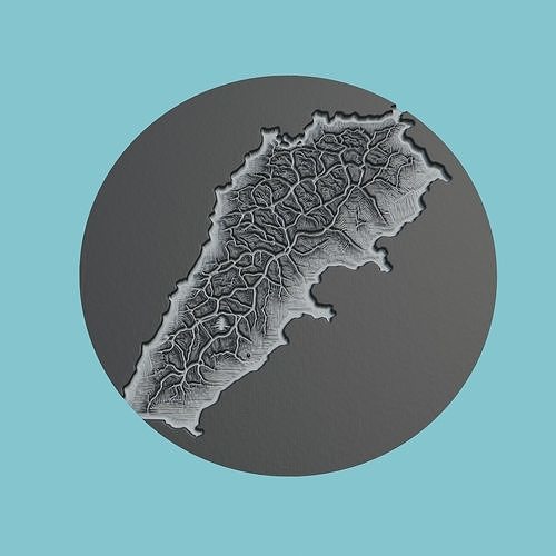 Lebanon Map Medallion Wall Art Printer 3D print model