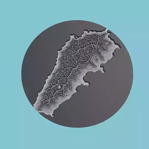 Lebanon Map Medallion Wall Art Printer