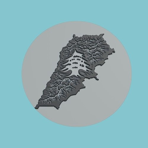 Lebanon Map Medallion Wall Art Printer 3D print model