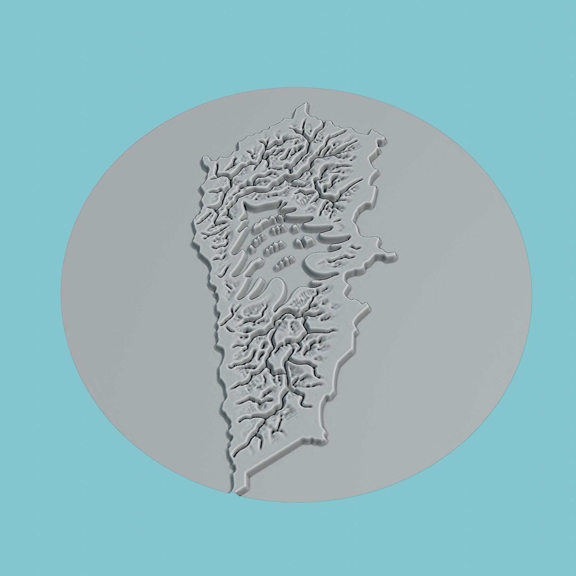 Lebanon Map Medallion Wall Art Printer 3D print model_3