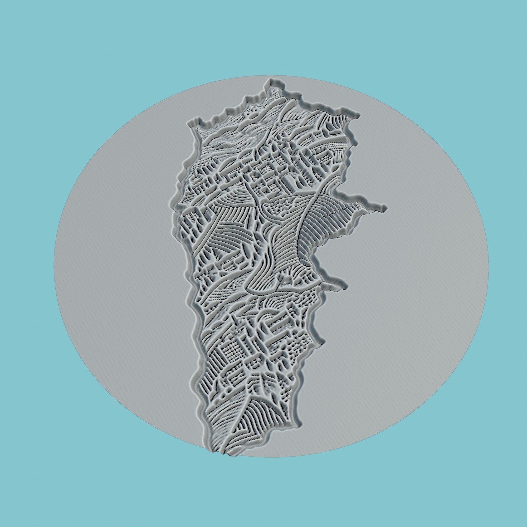 Lebanon Map Medallion Wall Art Printer 3D print model_3