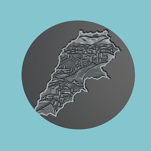 Lebanon Map Medallion Wall Art Printer 3D print model