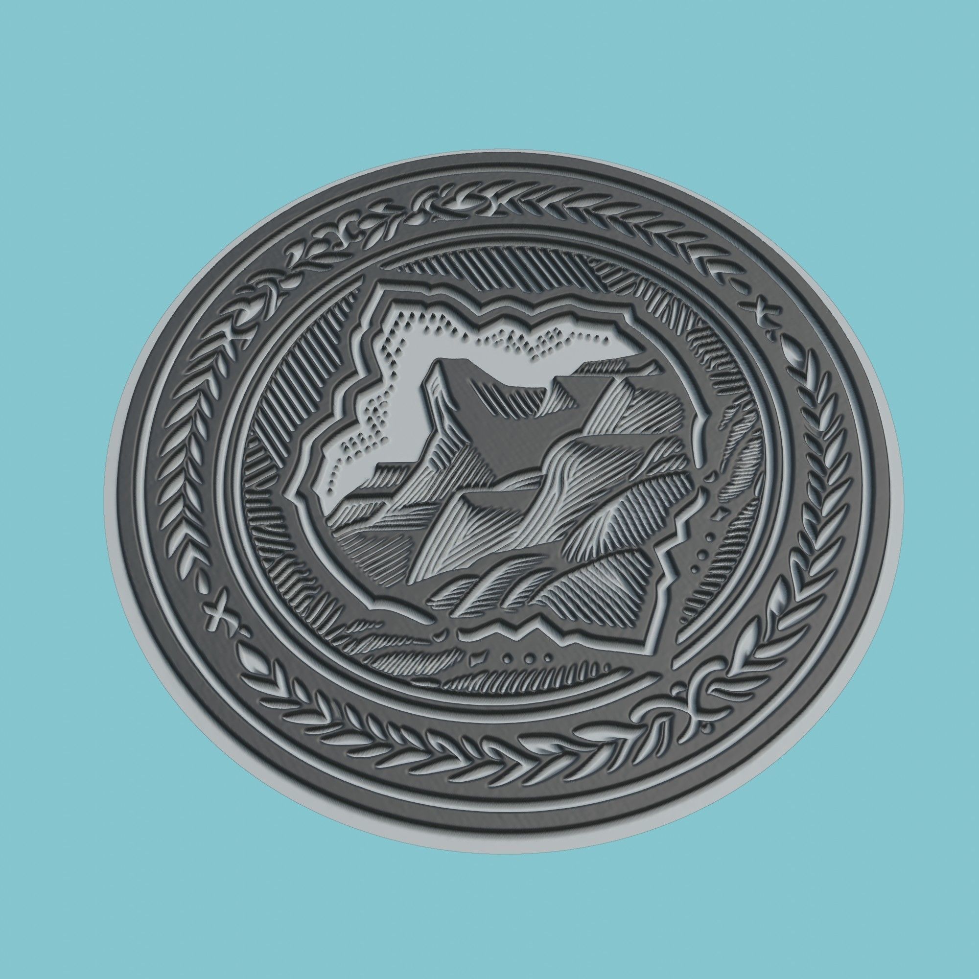 Lesotho Map Medallion Wall Art Printer 3D print model_1