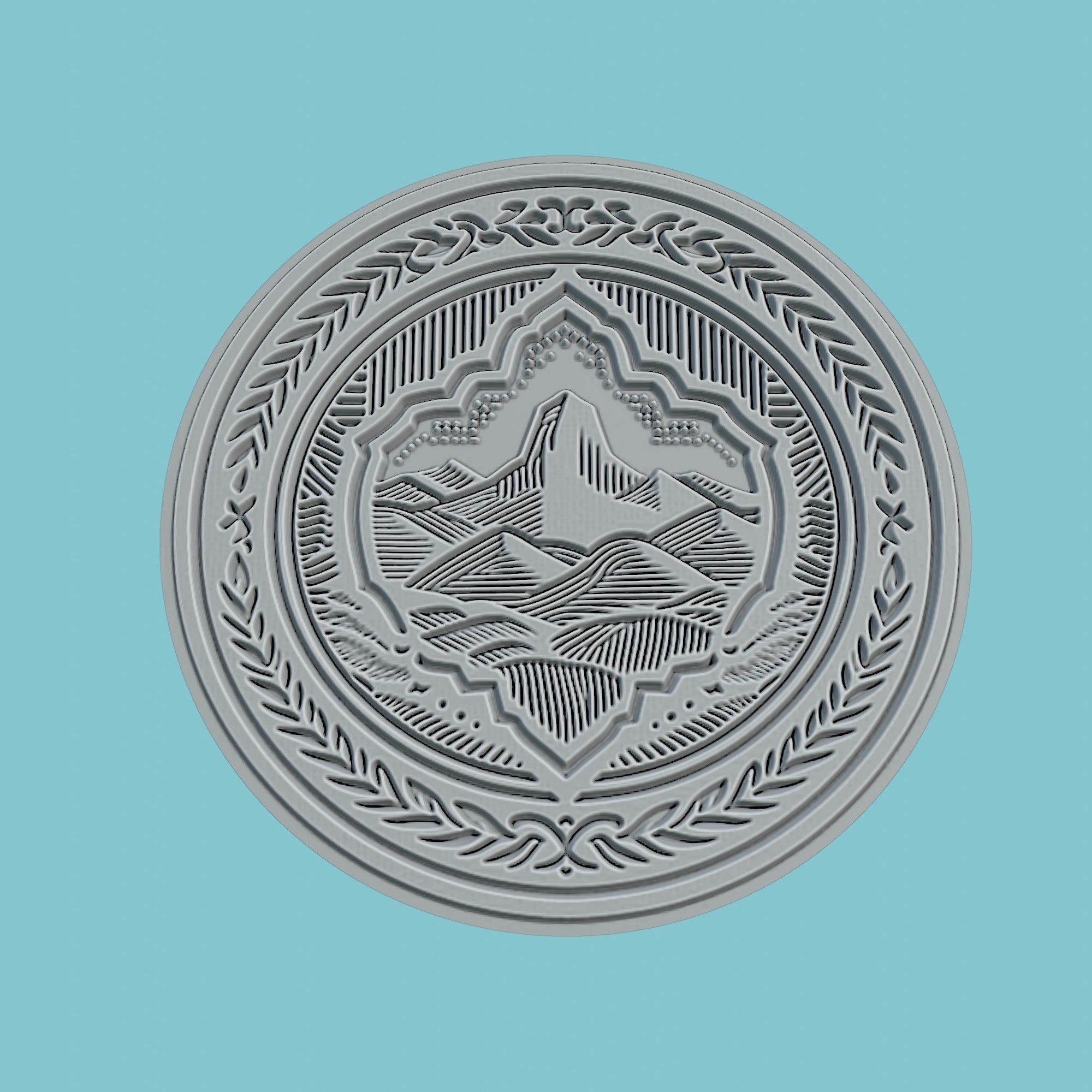 Lesotho Map Medallion Wall Art Printer 3D print model_2