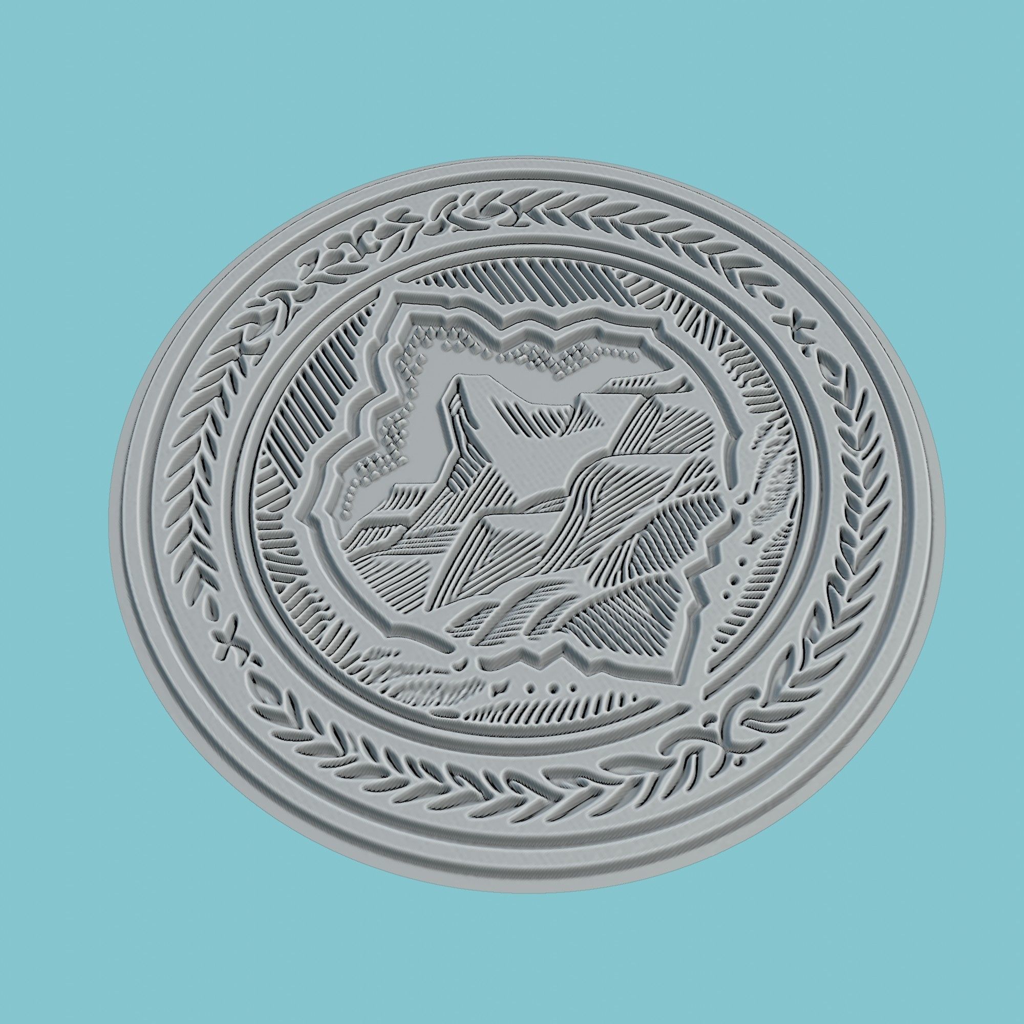 Lesotho Map Medallion Wall Art Printer 3D print model_3