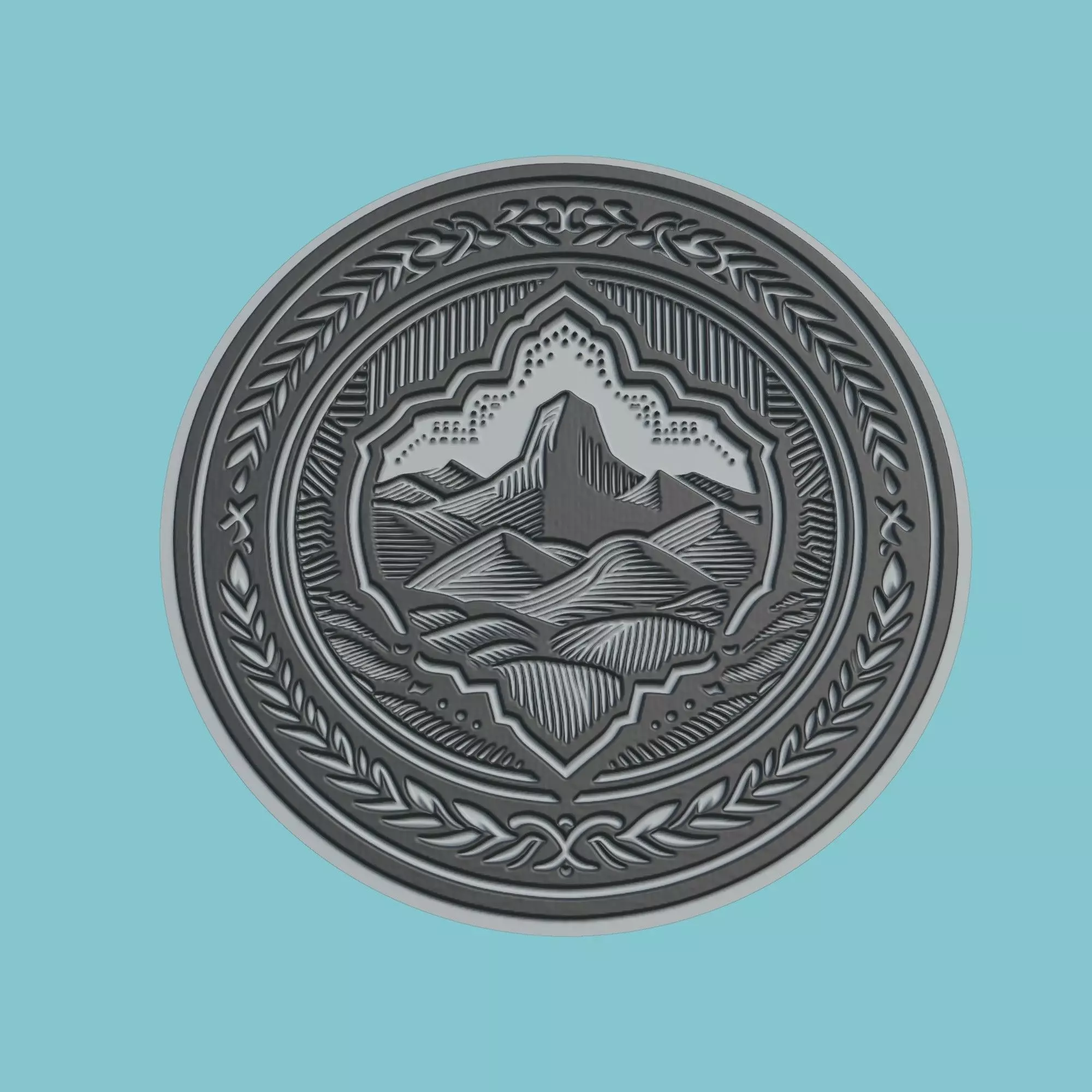 Lesotho Map Medallion Wall Art Printer 3D print model_0