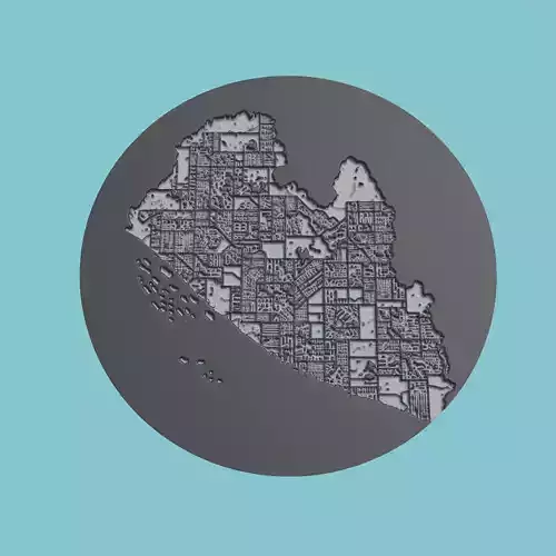 Liberia Map Medallion Wall Art Printer 3D print model