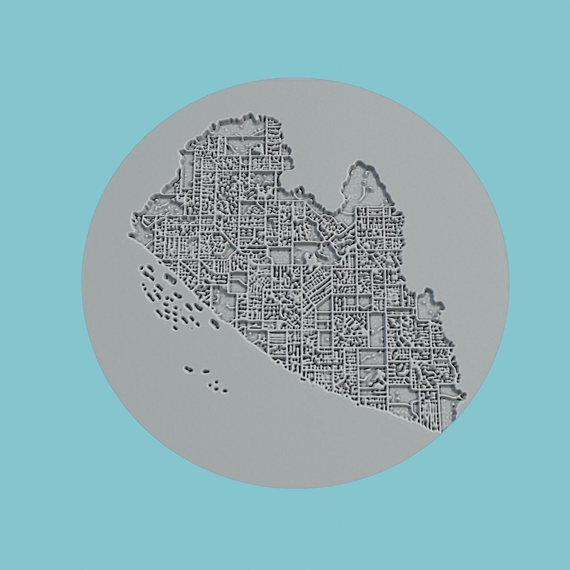 Liberia Map Medallion Wall Art Printer 3D print model_2