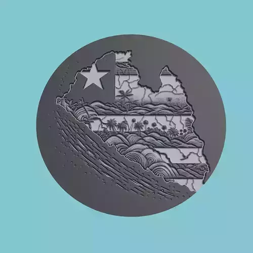 Liberia Map Medallion Wall Art Printer 3D print model