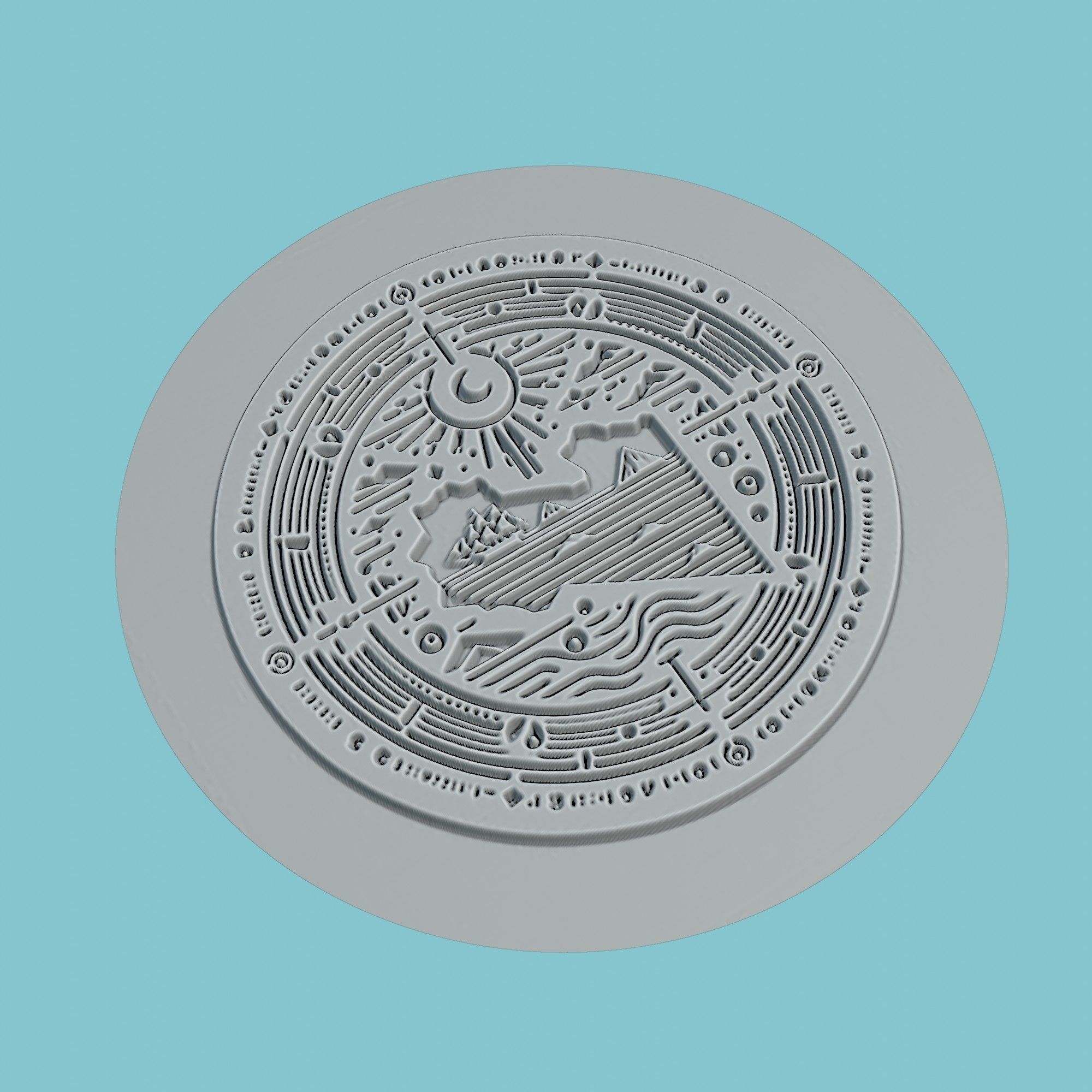 Libya Map Medallion Wall Art Printer 3D print model_3