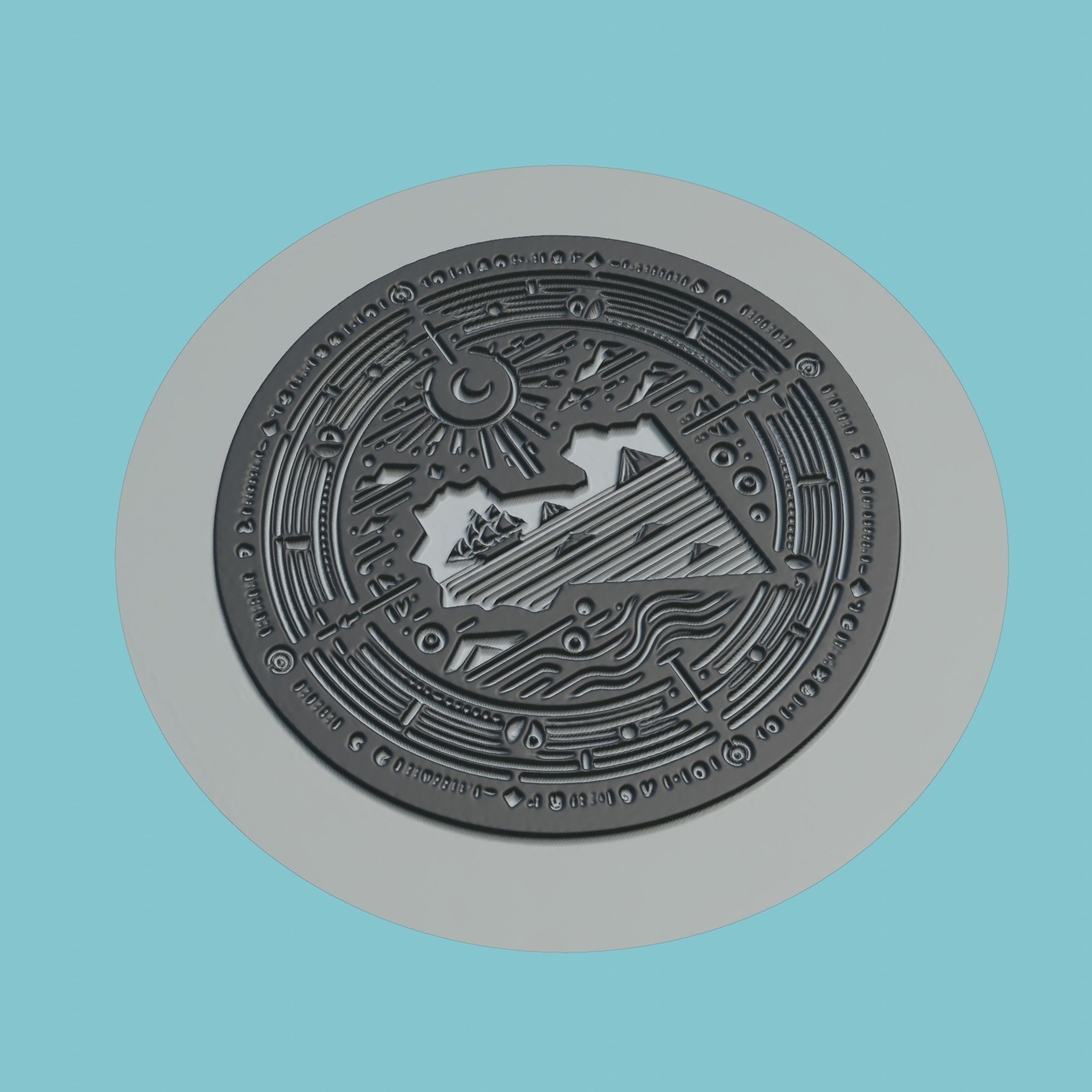 Libya Map Medallion Wall Art Printer 3D print model_1
