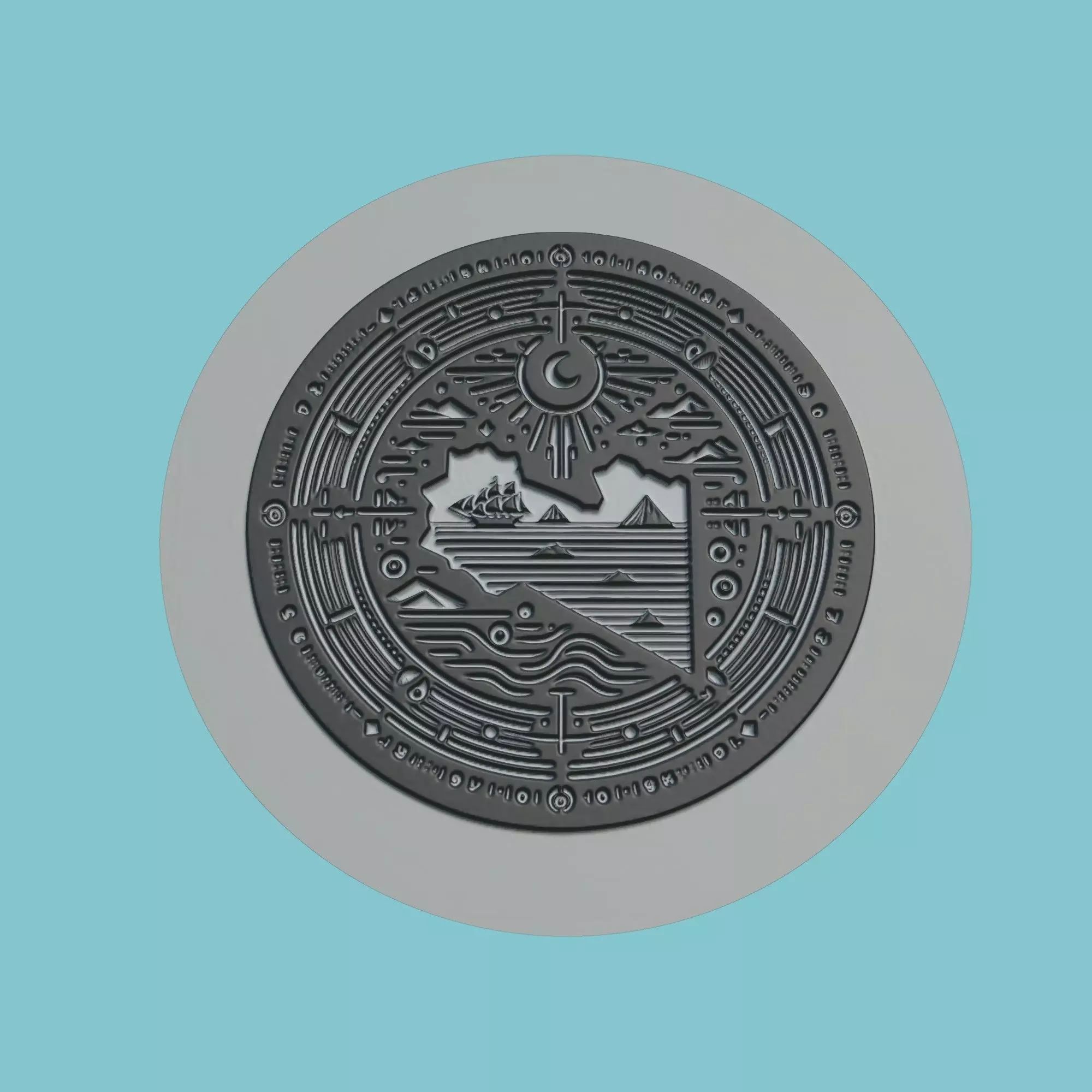 Libya Map Medallion Wall Art Printer 3D print model_0