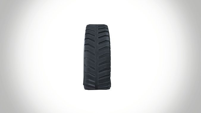Deflated Truck Mine equipment tyre 3D model 2