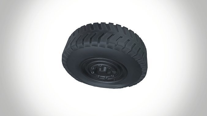 Deflated Truck Mine equipment tyre 3D model 6
