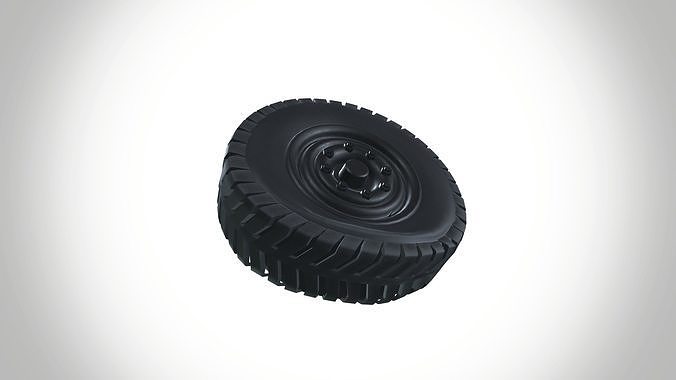 Deflated Truck Mine equipment tyre 3D model 7