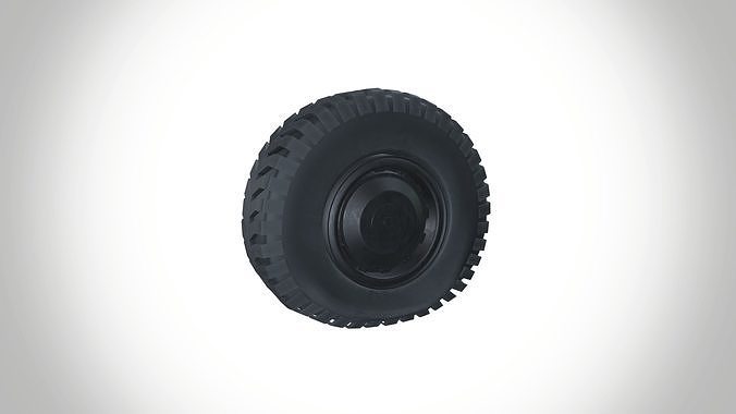 Deflated Truck Mine equipment tyre 3D model 3