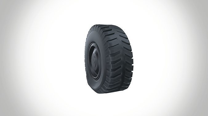 Deflated Truck Mine equipment tyre 3D model 5
