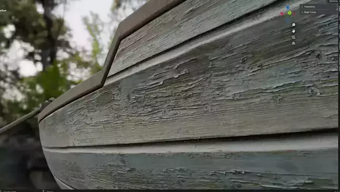 Wood Row Boat 3D model