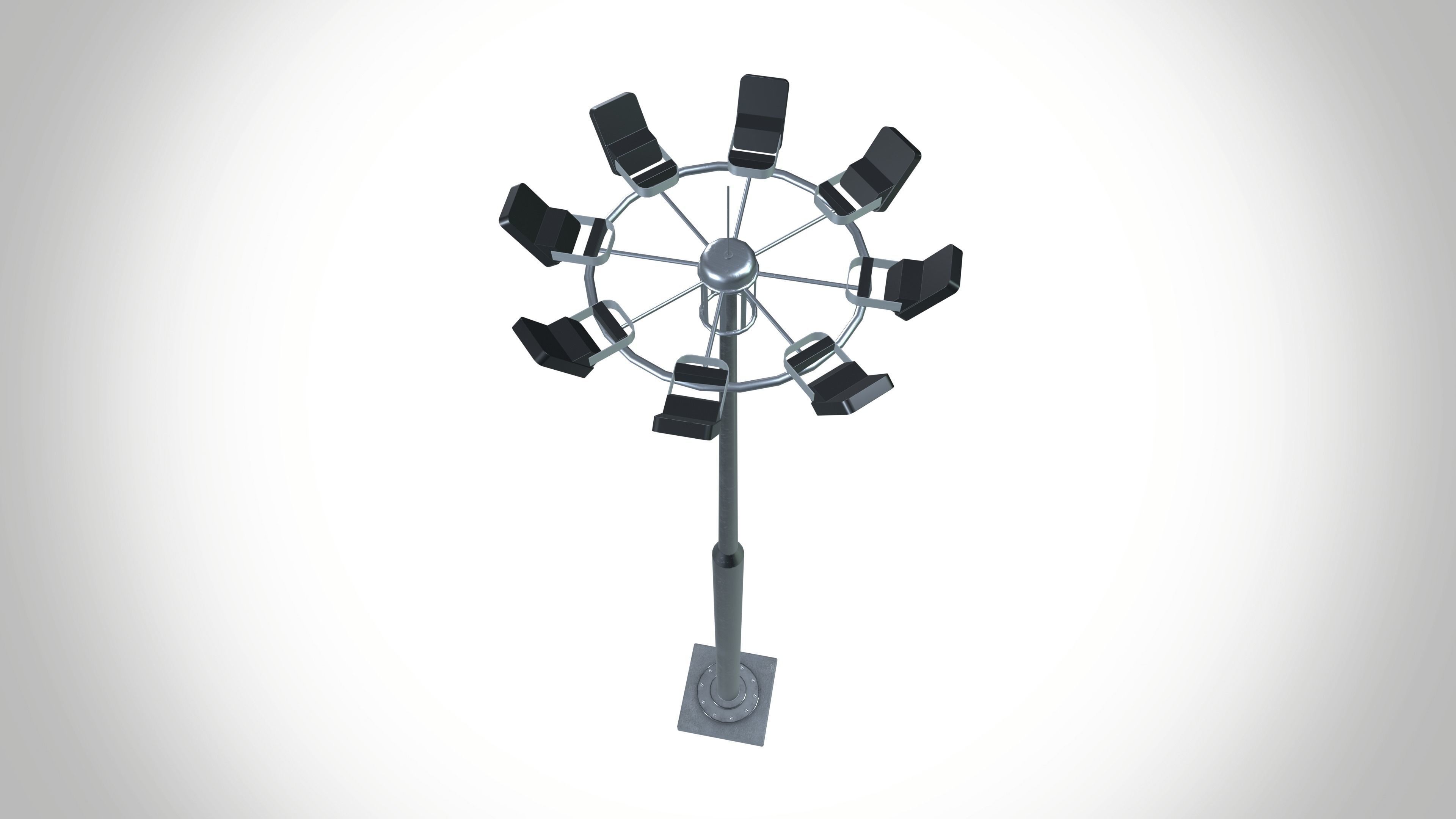 High Mast Light 3D model_5