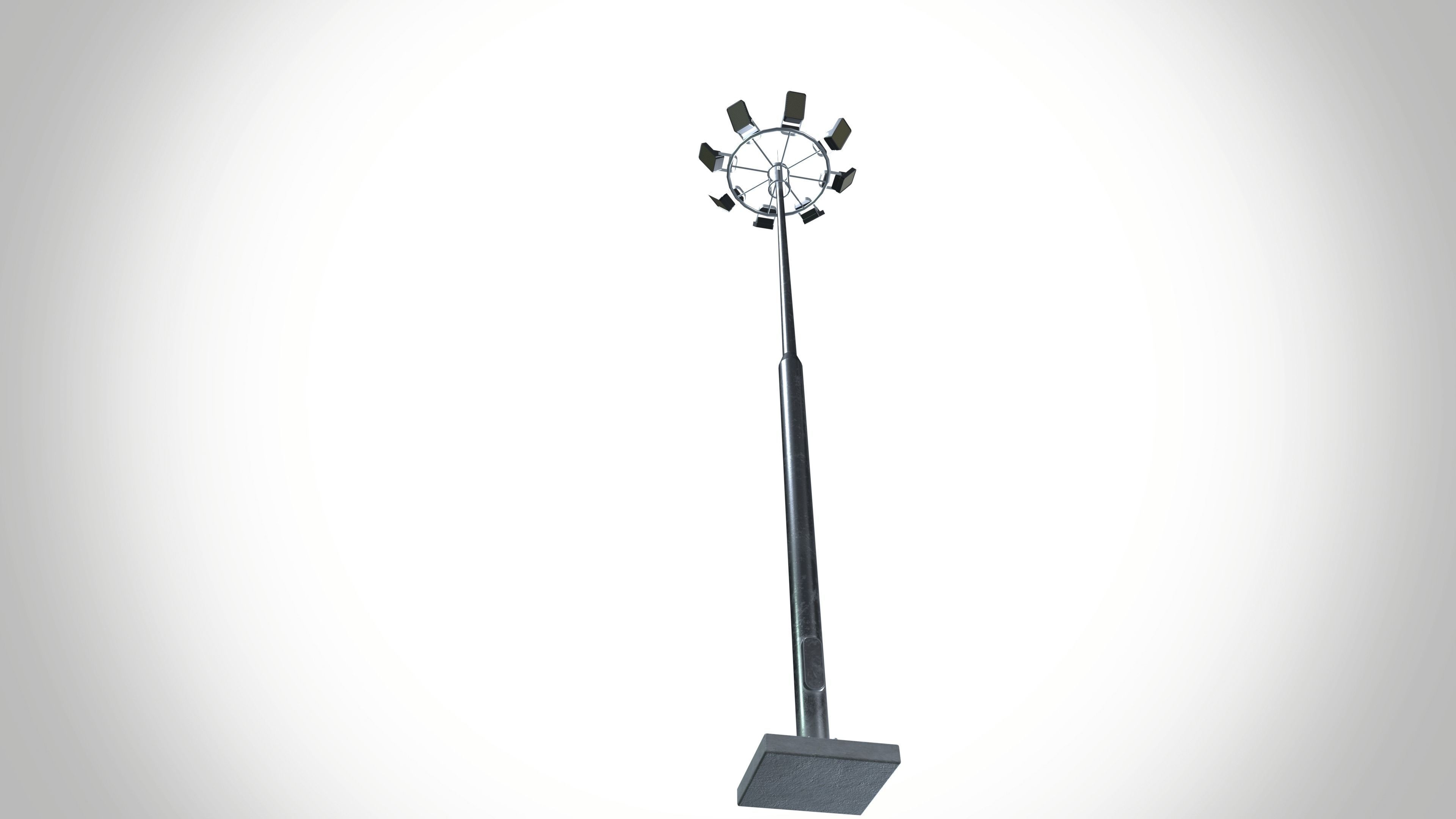 High Mast Light 3D model_7
