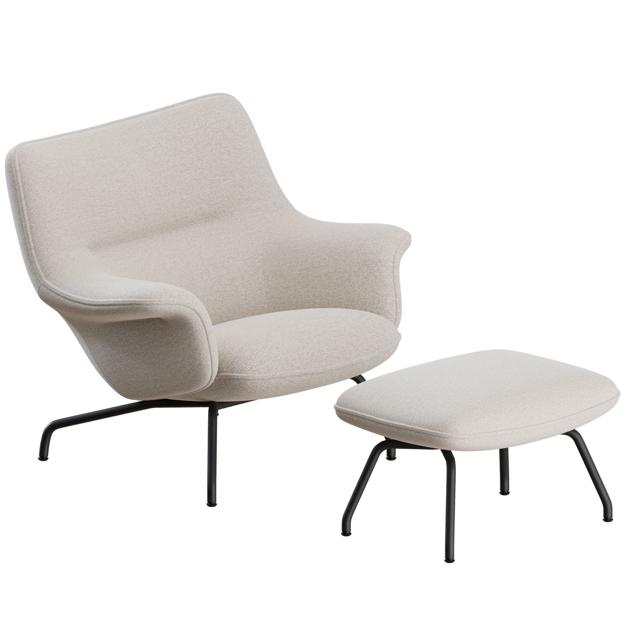 Doze Lounge Chair Low Back Tube by Muuto 3D model_1